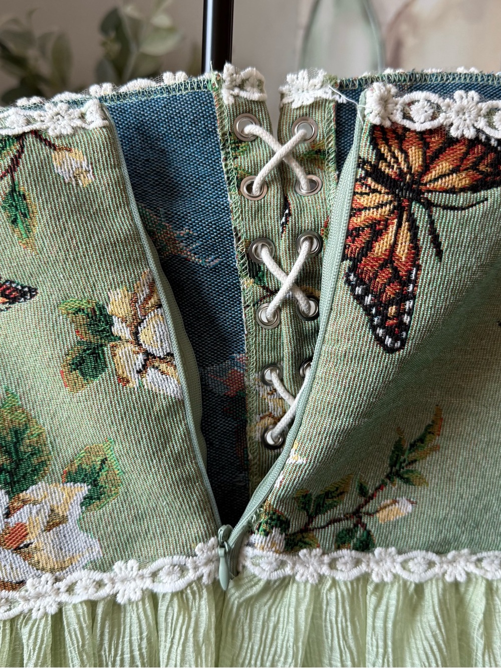 Cider Butterfly Floral Corset Mini Dress S - Picture 12 of 16